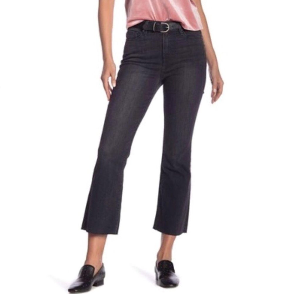 Good American Black High Rise Crop Jeans 25